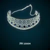 Blue american diamond choker necklace set for women in india | statement necklace set designs online