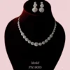 American diamond necklace set with earrings for women