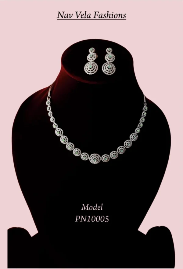 American diamond necklace set with earrings for women