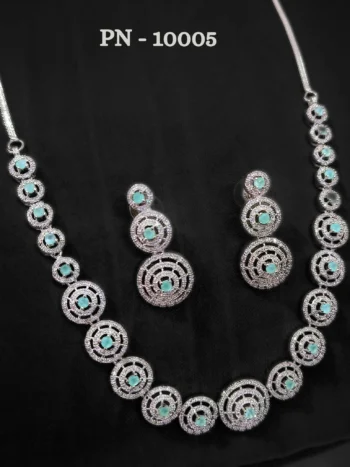 American Diamond Necklace Set With Earrings for Women