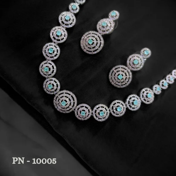 American diamond necklace set with earrings for women