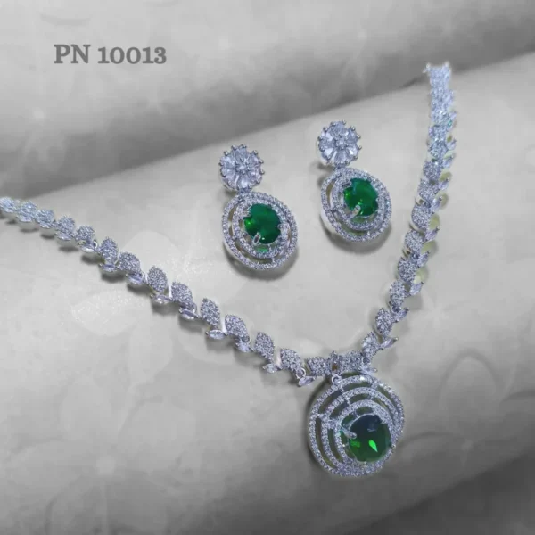 Pendant necklace |big green artificial pendant necklace set designs with earrings