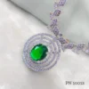 Pendant necklace |big green artificial pendant necklace set designs with earrings