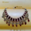 Modern jewellery |bridal red kundan modern jewellery set | kundan choker set