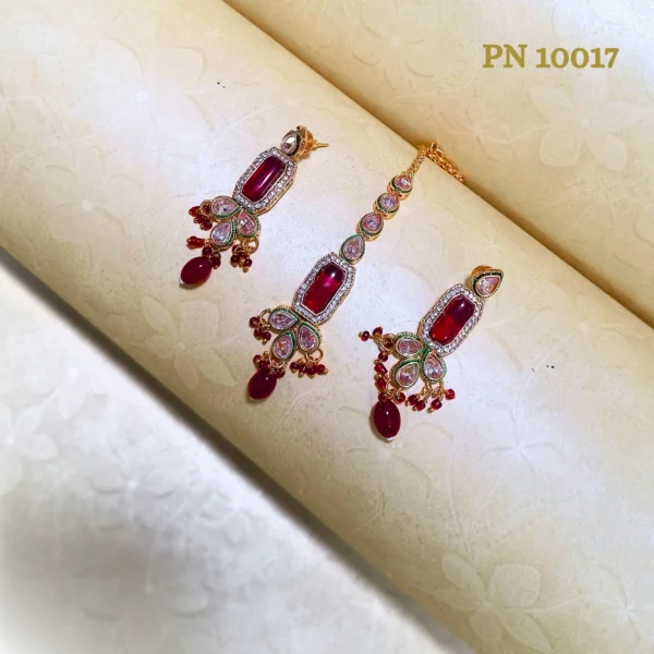 Modern jewellery |bridal red kundan modern jewellery set | kundan choker set