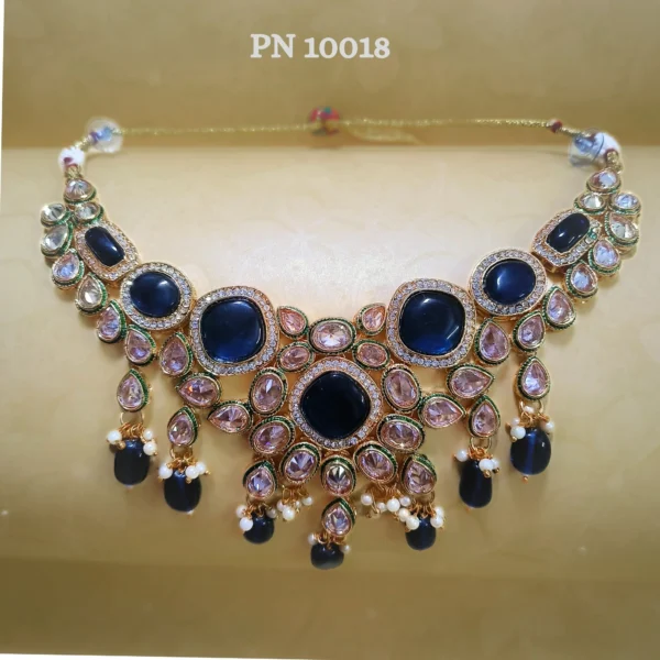 Blue kundan jewellery collection for women online | bridal jewellery set