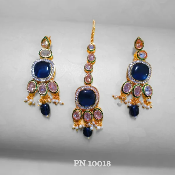 Blue kundan jewellery collection for women online | bridal jewellery set