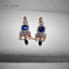 Blue kundan jewellery collection for women online | bridal earrings with jewellery set