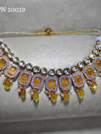 Yellow Kundan Fancy Jewellery Sets Online for Wedding | Yellow Kundan Artificial Jewellery