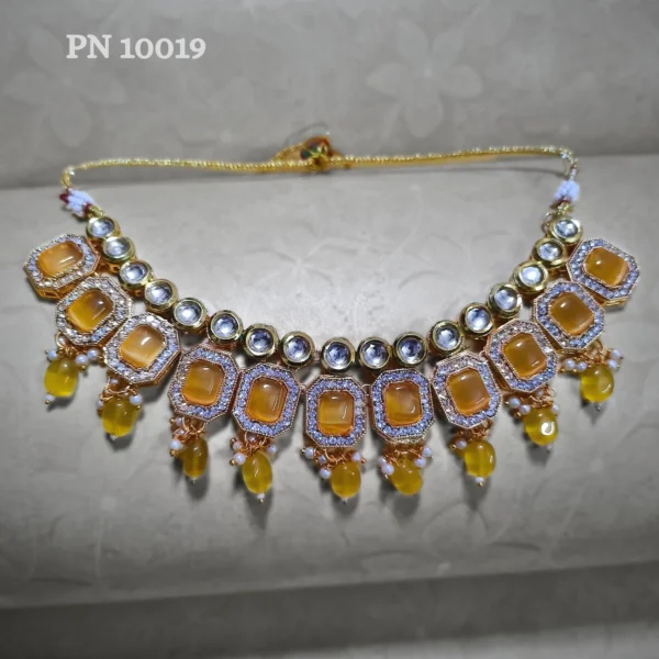 Yellow kundan fancy jewellery sets online for wedding | yellow kundan artificial jewellery