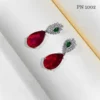 Long red american diamond earrings for girls