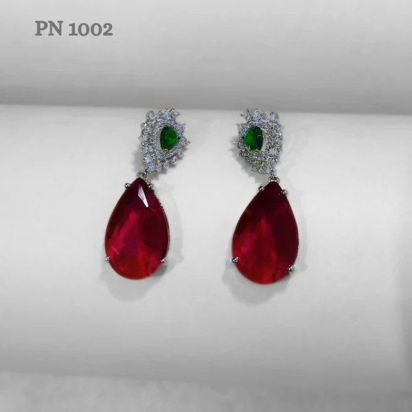 Red crystal ad earrings with price