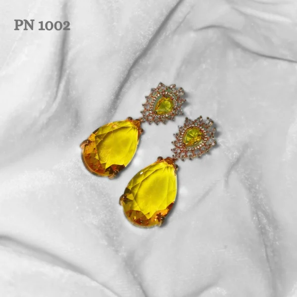 Yellow ad earrings for girls online modern and latest designs