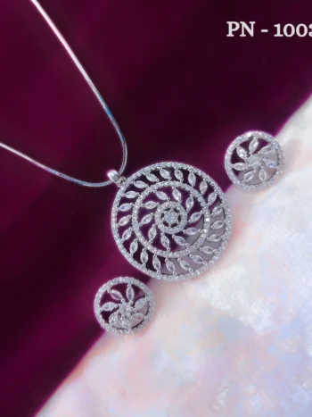 Pendant Set With Earrings | American Diamond Pendant Set With Earrings for women