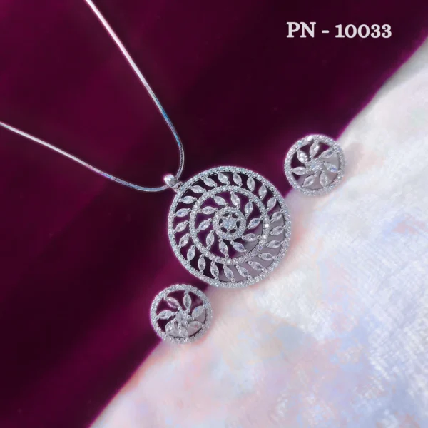 Pendant set with earrings | american diamond pendant set with earrings for women