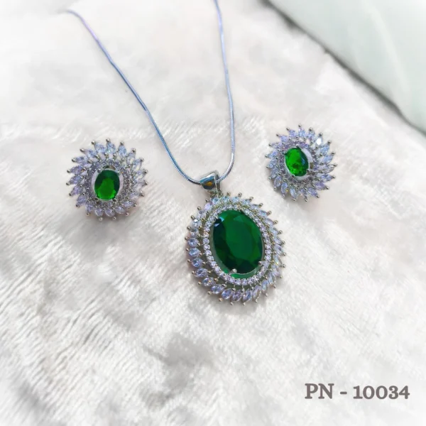 Pendant set designs for women and girls | american diamond pendant set