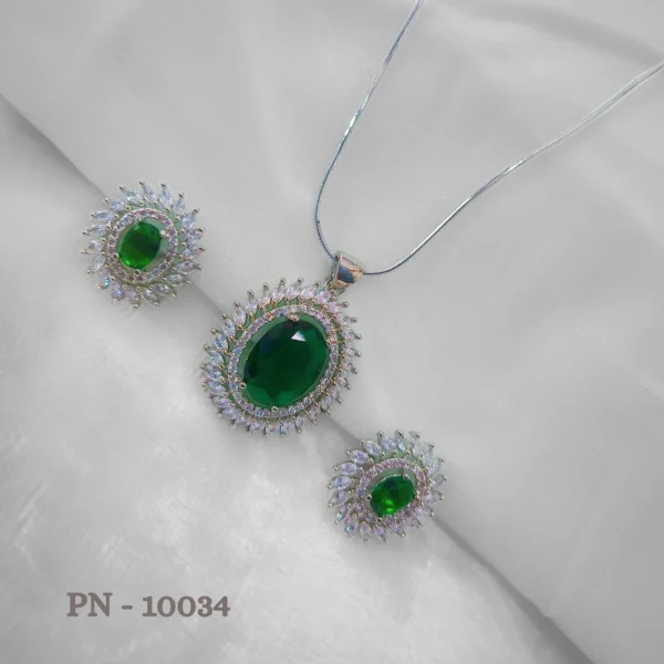 Pendant set designs for women and girls | american diamond pendant set