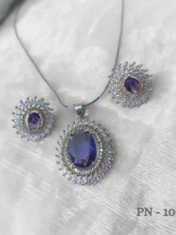 Purple Pendant Set Designs| Pendant Set for Girls