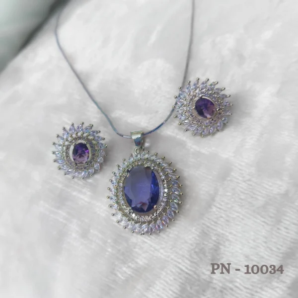 Purple pendant set designs| pendant set for girls