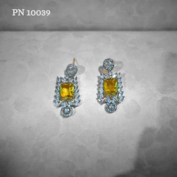 Yellow american diamond earrings for women