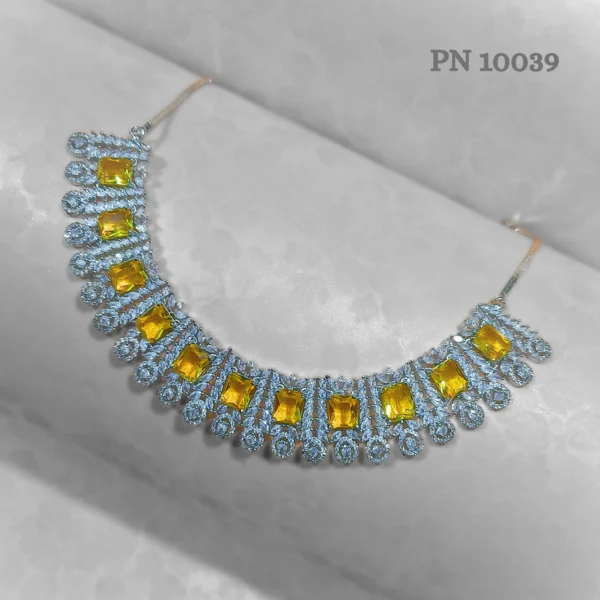 Yellow ad necklace set with price online in india for girls and women