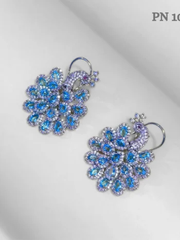 Blue Peacock Earrings Designs for females