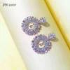 Pink modern earrings for gown online in india