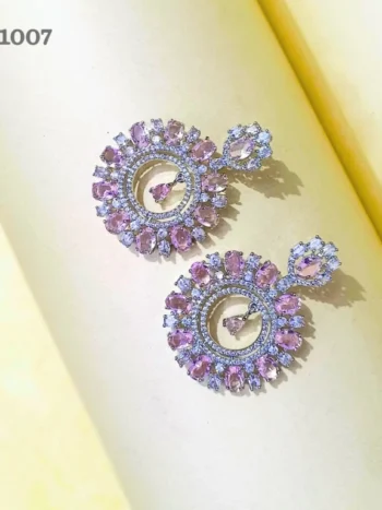 Pink Modern Earrings for Gown Online In India