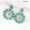 Green long modern american diamond earrings for girls & women online in india