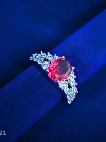 Red American Diamond Ring | Occasion Jewellery