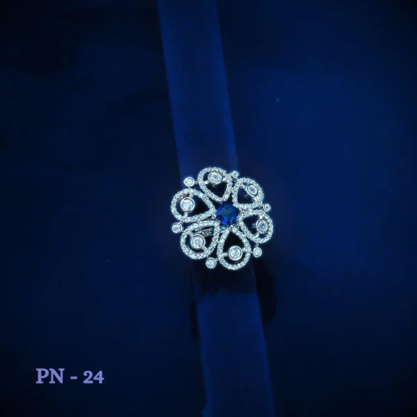 Big blue american diamond rings| adjustable diamond rings|