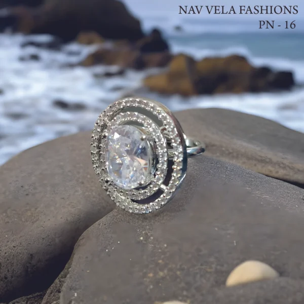 White american diamond ring | nav vela fashions