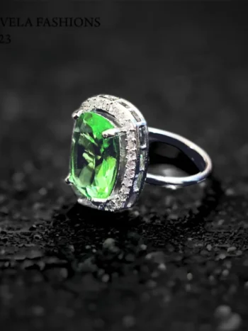 Artificial Green American Diamond Ring for women and Girls on all occasions