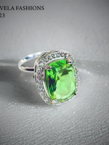 Artificial Green American Diamond Ring for women and Girls on all occasions