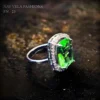 Artificial green american diamond ring for women and girls on all occasions