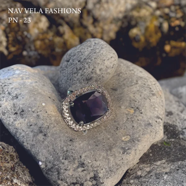 Purple american diamond ring | latest designs | adjustable american diamond ring