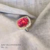 Artificial aaa quality red american diamond ring