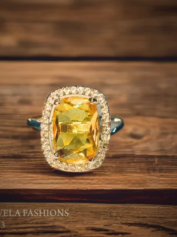 Imitation Yellow American Diamond Ring