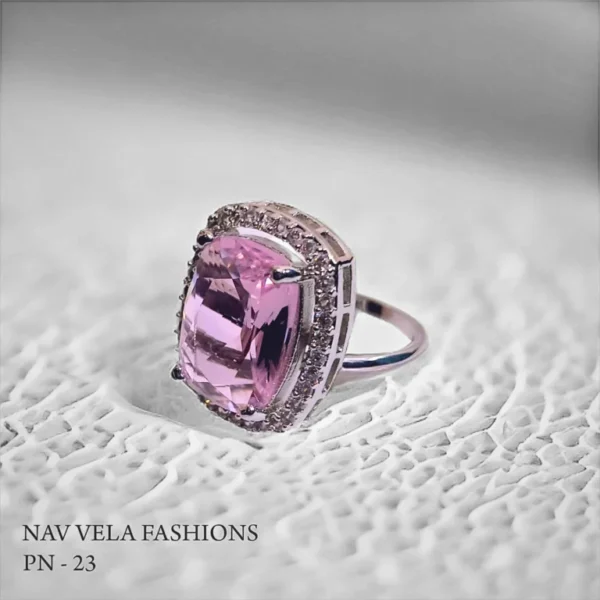 Artificial pink american diamond ring for women and girls on all occasions