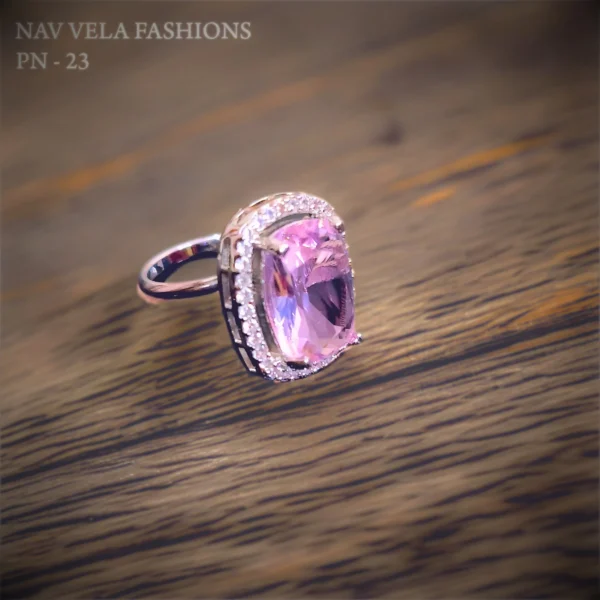 Artificial pink american diamond ring for women and girls on all occasions