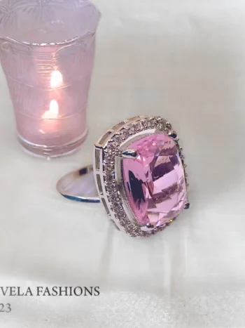 Artificial Pink American Diamond Ring for women and Girls on all occasions