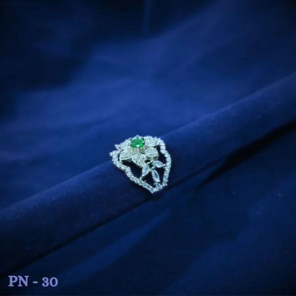 Green american diamond ring