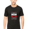 Dream bigger, reach higher motivational t-shirt - black, 100% cotton, unisex fit