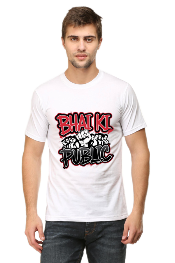 Bhai ki public t-shirt in yellow - comfortable 100% cotton, unisex fit