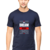 Dream bigger, reach higher motivational t-shirt - black, 100% cotton, unisex fit