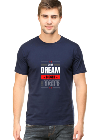 Dream Bigger, Reach Higher Motivational T-Shirt - Black, 100% Cotton, Unisex Fit