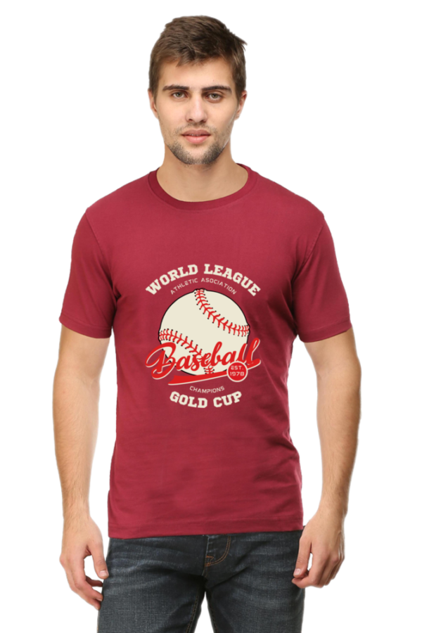 Purple baseball world league t-shirt - comfortable athletic casual wear